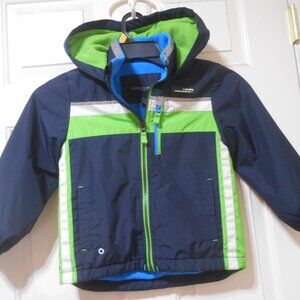 Excellent Boys size 6 London Fog hoodie rain Jacket w/ pockets fleece lining 👦